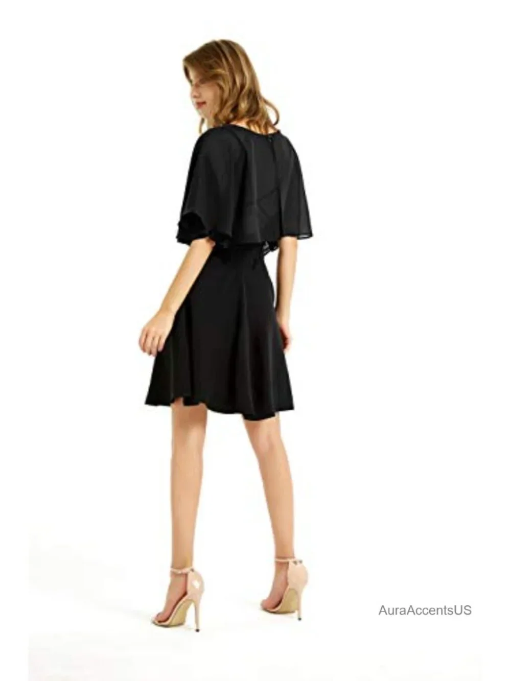 Chiffon Shawl Wrap for Evening Dresses Women's Button Cape